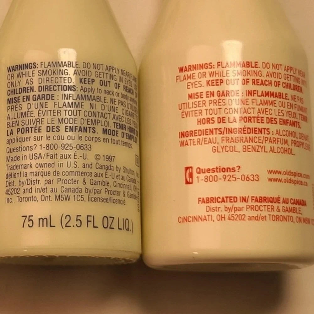 Vintage Old Spice Original After Shave and Cologne 4 Bottle Set 1997 Classic